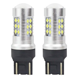 Kit 2 Lâmpadas LED CANBUS 3030 24SMD T20 7443 W21/5W Brancas 12V 24V AMIO