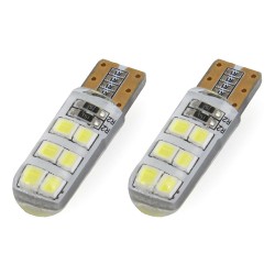 Kit 2 Lâmpadas LED STANDARD T10 W5W 12xSMD 2835 12V Silicone AMIO