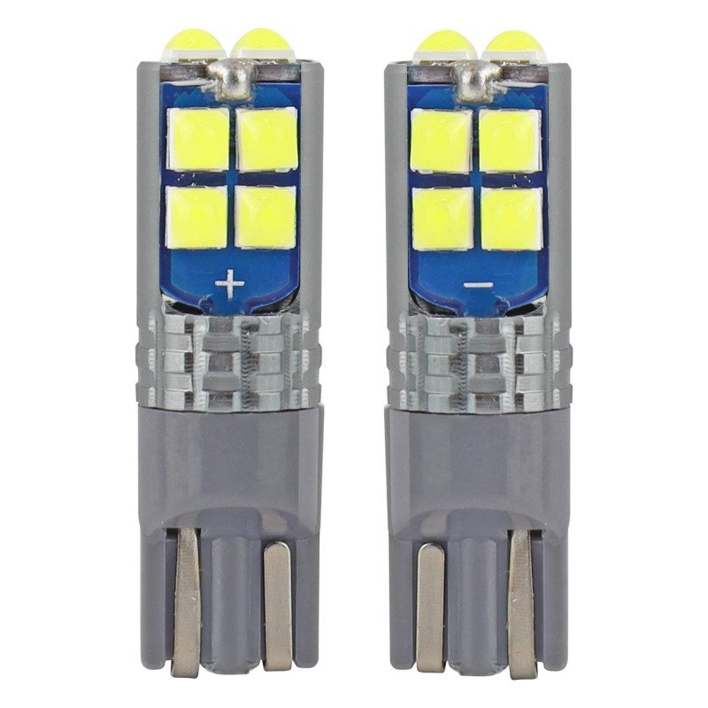 Kit 2 Lâmpadas LED W5W CANBUS 10SMD 3030 T10 12V 24V AMIO