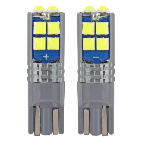 Kit 2 Lâmpadas LED W5W CANBUS 10SMD 3030 T10 12V 24V AMIO