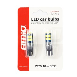 Kit 2 Lâmpadas LED W5W CANBUS 10SMD 3030 T10 12V 24V AMIO