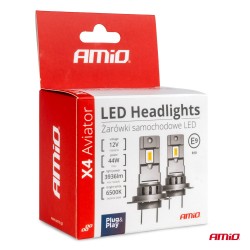 Kit 2 Lâmpadas LED X4 Aviator Series para Carro H7/H18 6500K Canbus AMIO