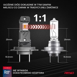Kit Conversão Led Série Hybrid H7 12v 60w Canbus Amio