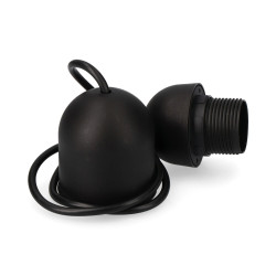 Conjunto pingente preto e27 comprimento 80cm (embalagem)