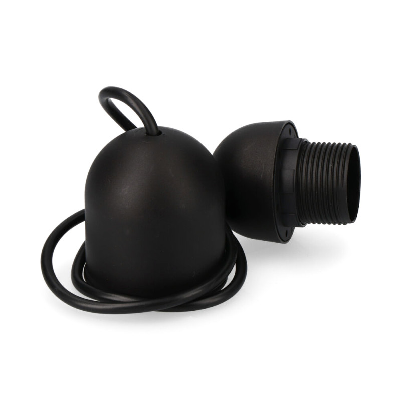 Conjunto pingente preto e27 comprimento 80cm (embalagem)
