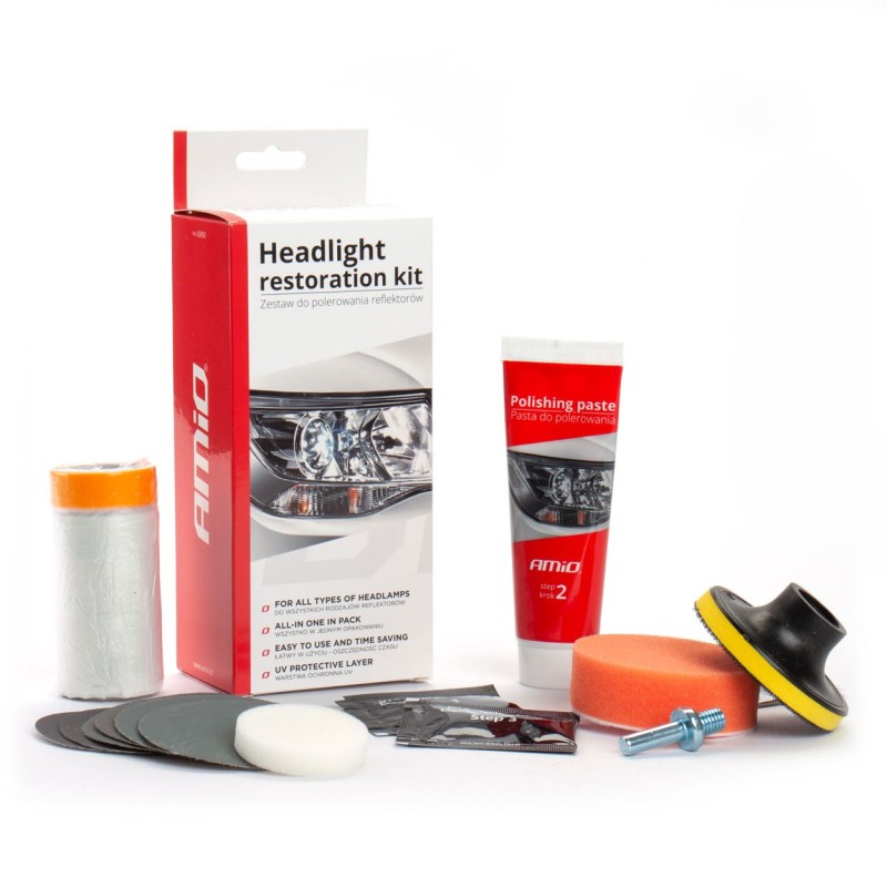Kit de Polimento para Restauração de Faróis AMIO