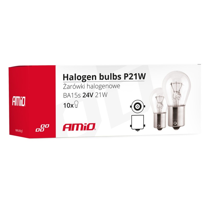 Lâmpadas P21W BA15s 24V 10 un (E8) AMIO