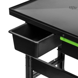 MESA DE TRABALHO MÓVEL COM SISTEMA DE DRENAGEM, DEPÓSITO E GAVETA PARA FERRAMENTAS