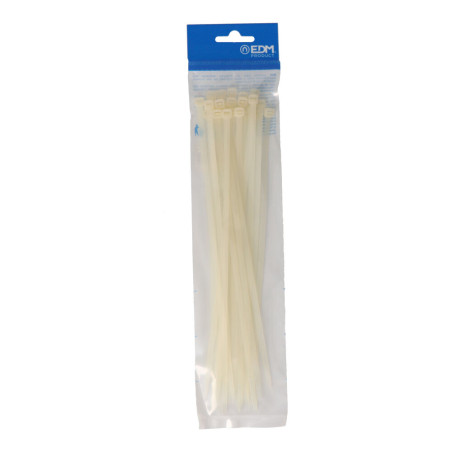Abraçadeiras natural 250x4,8mm nylon de alta qualidade (blister 25 unid.) edm