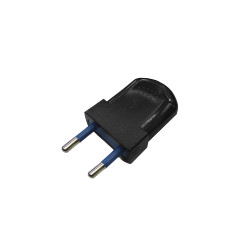 Pack 2 unidades ficha europeia preta bipolar 10a 4mm 250v