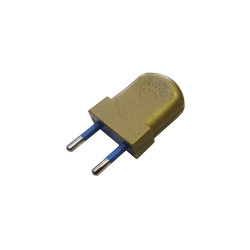 Pack 2 unidades ficha europeia ouro bipolar 10a 4mm 250v