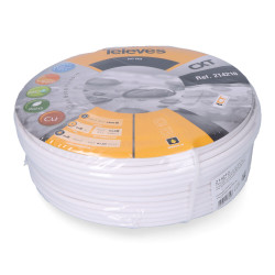 Cabo coaxial blindado rg6 euro/m (bobina ø270x136mm)