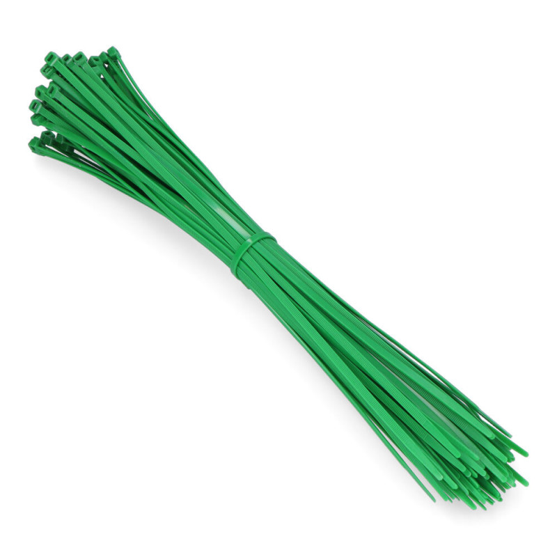 ABRAÇADEIRAS VERDES 385x4,8mm (SACO 100 unid.) NYLON DE ALTA QUALIDADE