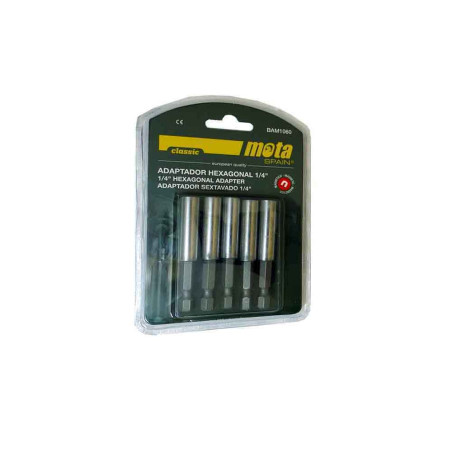 Pack 5 adaptadores hexagonais magnetico 1/4" 10x60 5p. bam1060 mota
