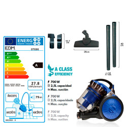 ASPIRADOR MULTICLICLÓNICO CLASSE DE ENERGIA "A" POTENCIA: 700W 2,5 L.