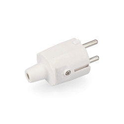 Ficha de borracha 10/16a 250v t/tl ip44 4,8mm branca (retractilada) edm