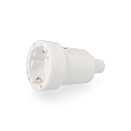 Ficha fêmea de borracha 10/16a 250v t/tl ip44 4,8mm branca (retractilada) edm