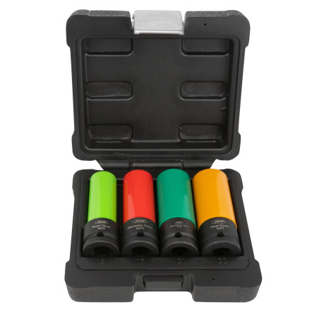 CONJUNTO DE 4 CHAVES DE CAIXA DE IMPACTO PARA RODAS DE LIGA LEVE - 1/2''