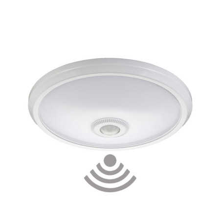 Candeeiro de teto de superfície com sensor crepuscular e movimiento ip20 2 x e27 ø30 x 9,6 cm