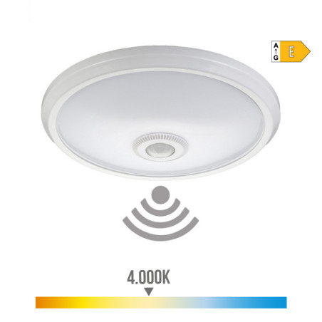 Candeeiro de teto de superfície led com sensor ip20 15 w 4000 k daylight ø29 x 6 cm