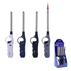 Isqueiro com chama resistente ao vento recarregável 27,5x5x2cm cores variadas euro/u